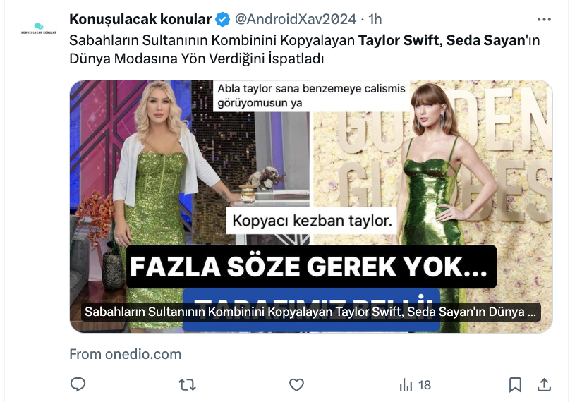 taylor swift in kombini seda sayan a benzetildi